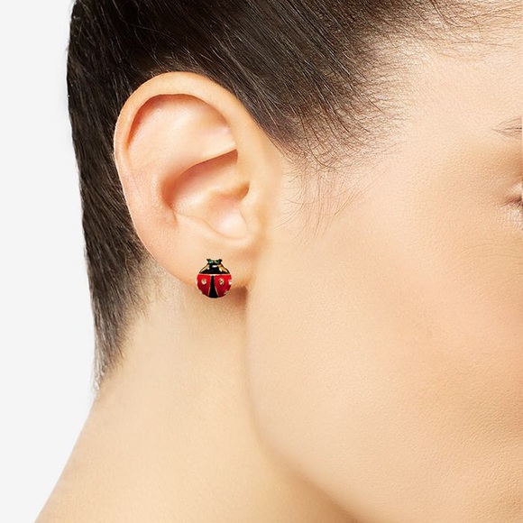Betsey Johnson Cheerful Ladybug Stud Earrings - Picture 2 of 3
